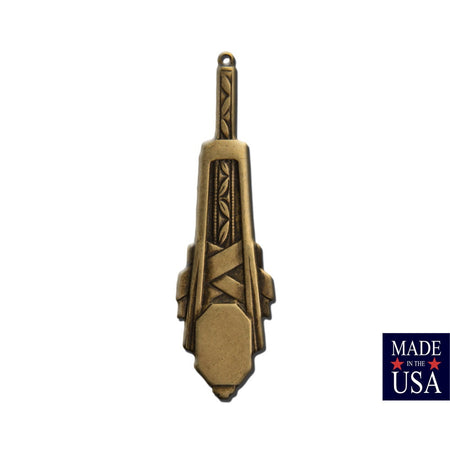 1 Hole Brass Ox Deco Octagon Pendant Charm 53x15mm (2) mtl478B