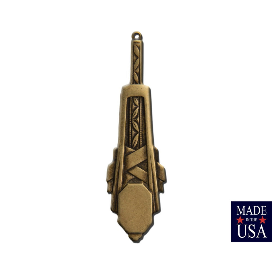 1 Hole Brass Ox Deco Octagon Pendant Charm 53x15mm (2) mtl478B