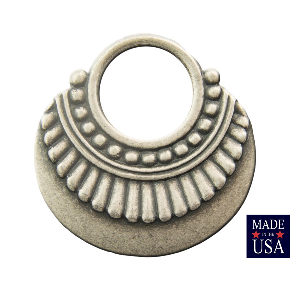 Matte Silver Ox Open Loop Hoop Tribal Pendant 35mm (4) mtl403K