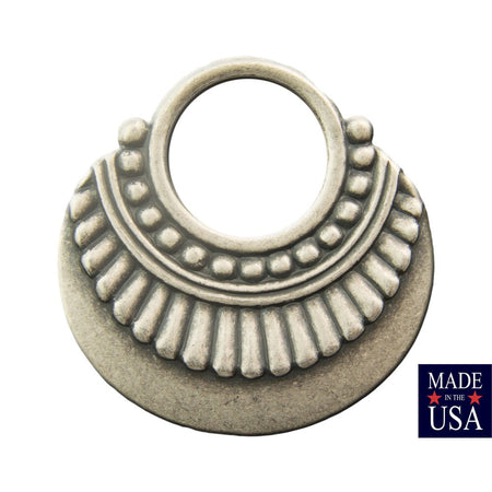Matte Silver Ox Open Loop Hoop Tribal Pendant 35mm (4) mtl403K