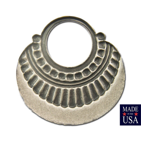 Matte Silver Ox Open Loop Hoop Tribal Pendant 35mm (4) mtl403K