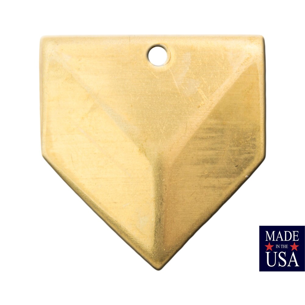 1 Hole Raw Brass Geometric Triangle Charms Drops 18x18mm (6) mtl076