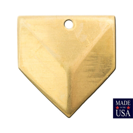 1 Hole Raw Brass Geometric Triangle Charms Drops 18x18mm (6) mtl076