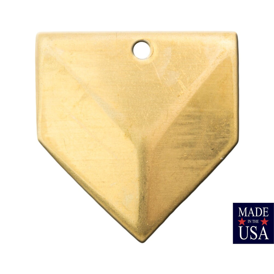 1 Hole Raw Brass Geometric Triangle Charms Drops 18x18mm (6) mtl076