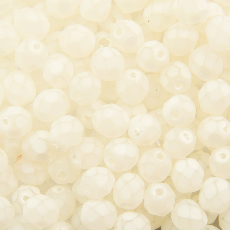 6mm Matte Crystal Coated Czech Firepolish Faceted Glass Beads (25)