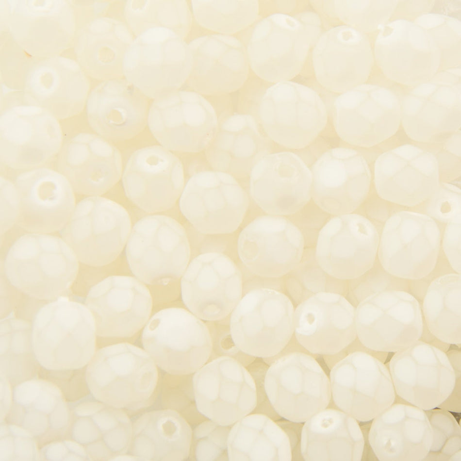 6mm Matte Crystal Coated Czech Firepolish Faceted Glass Beads (25)