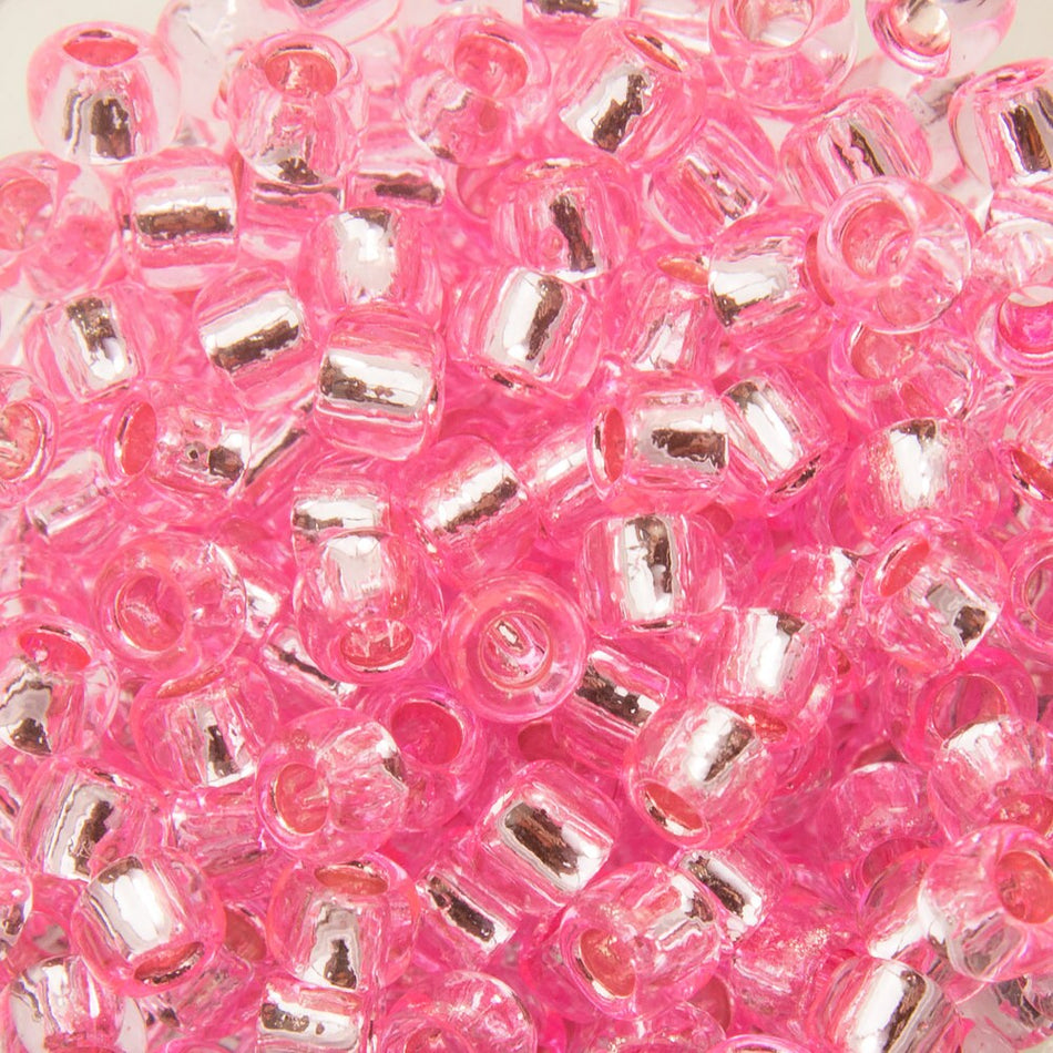 8/0 TOHO ROUND Silver Lined Pink Seed Bead (8g)