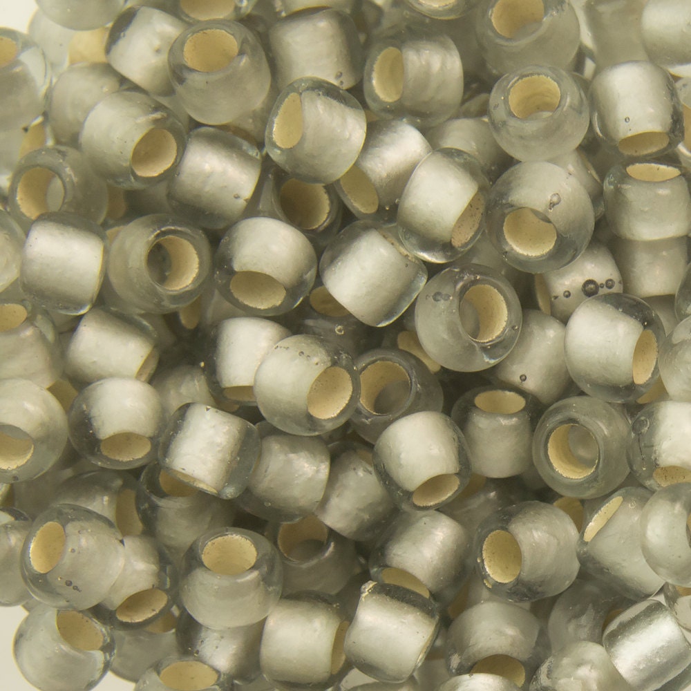 8/0 TOHO ROUND Silver Lined Frosted Black Diamond Seed Bead (8g)