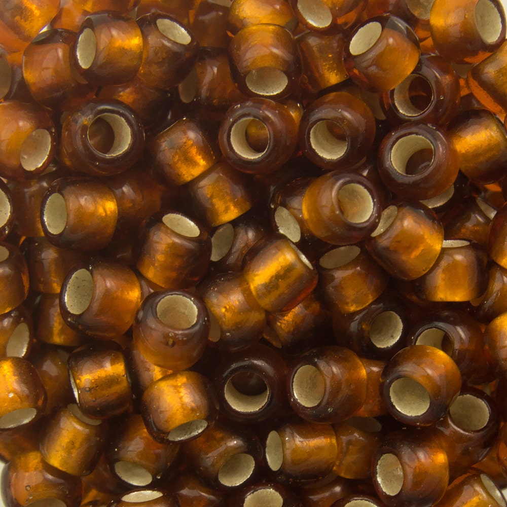 8/0 TOHO ROUND Silver Lined Frosted Smoky Topaz Seed Bead (8g)