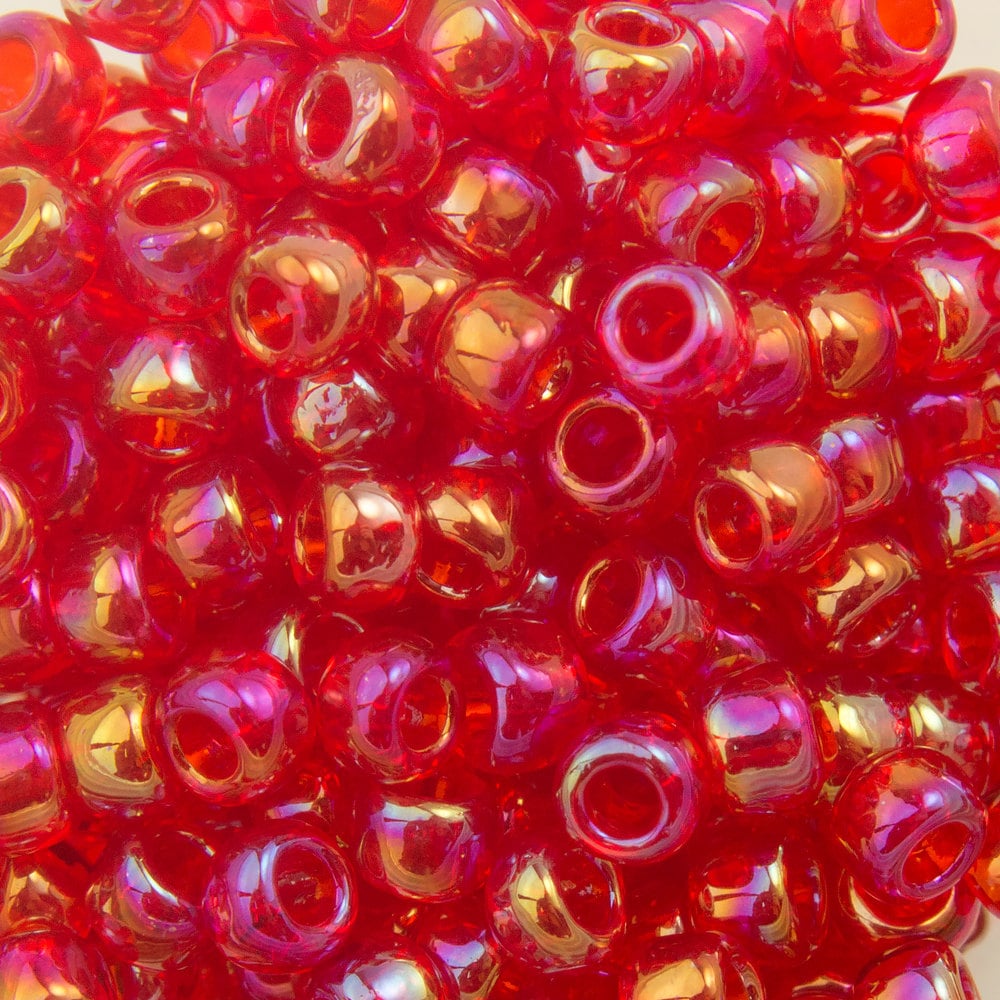 8/0 TOHO ROUND Transparent Rainbow Siam Ruby Seed Bead (8g)