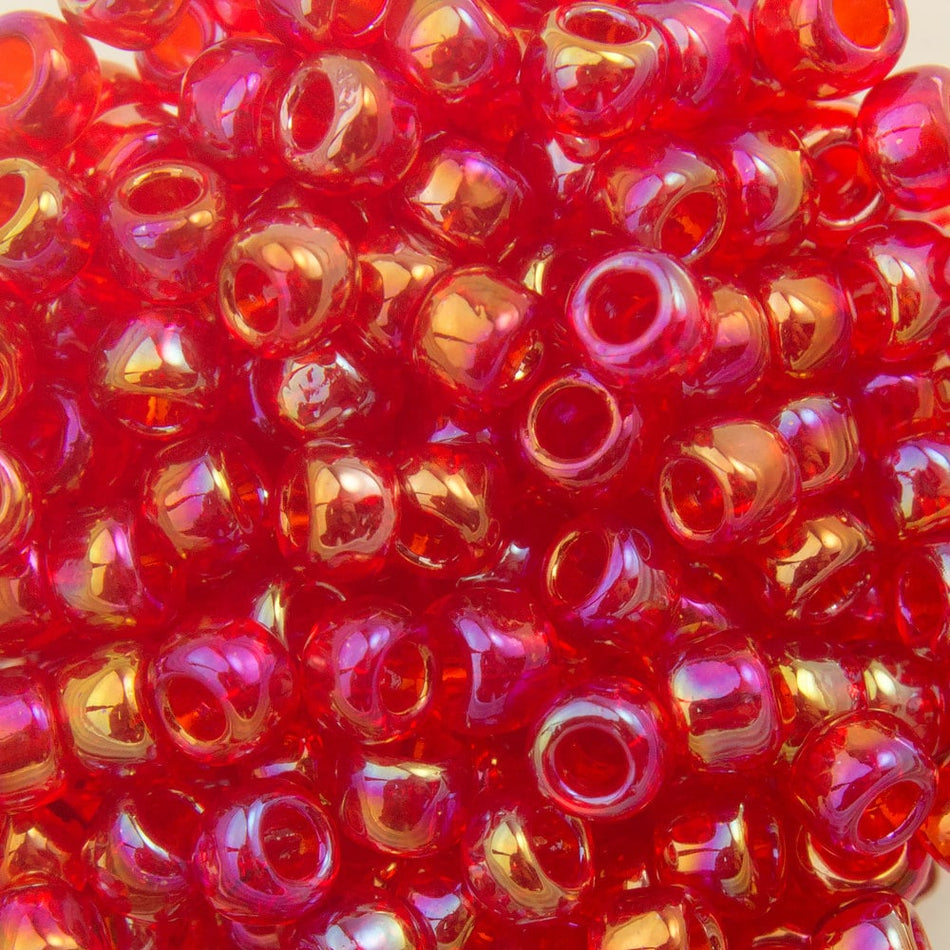 8/0 TOHO ROUND Transparent Rainbow Siam Ruby Seed Bead (8g)