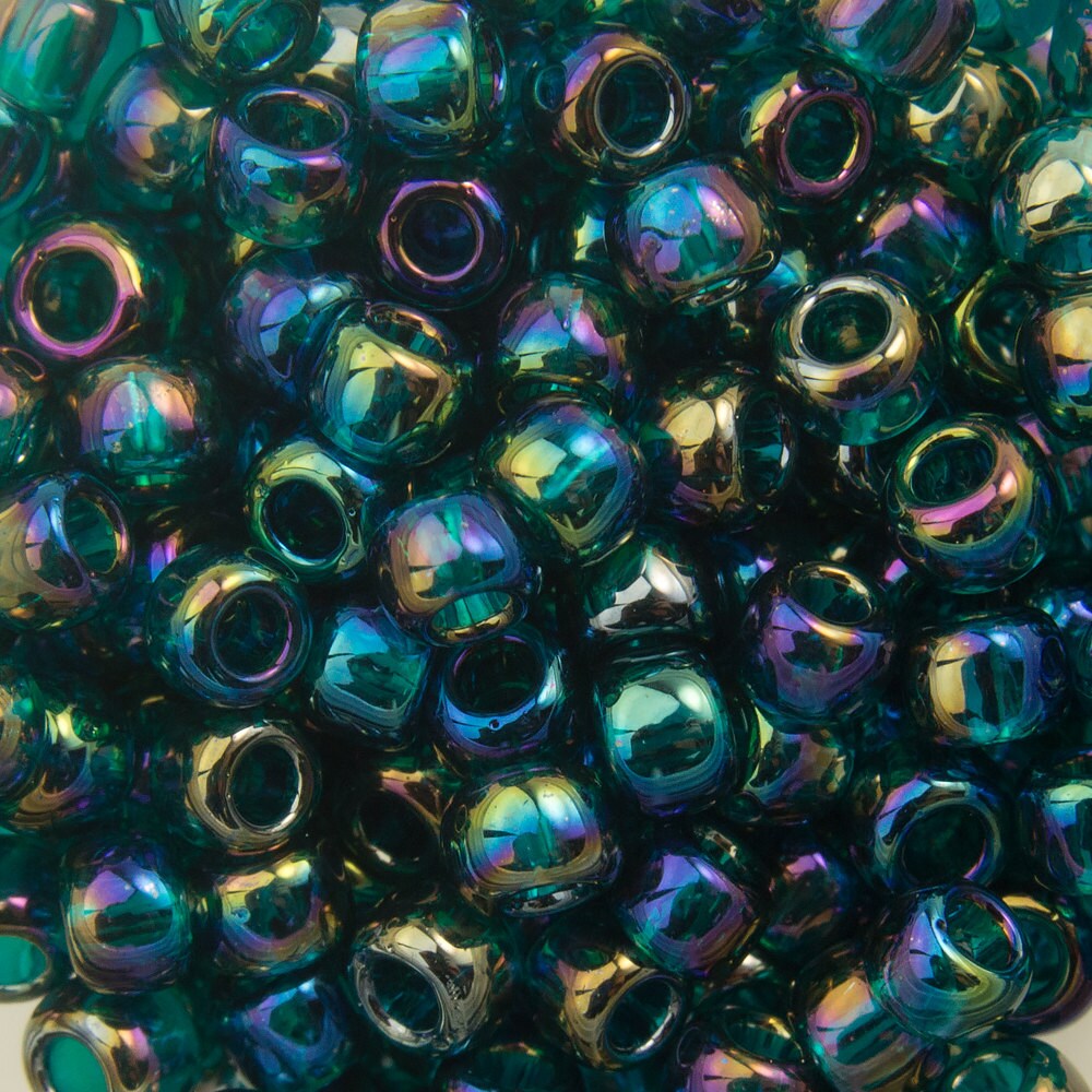 8/0 TOHO ROUND Transparent Rainbow Teal Seed Bead (8g)