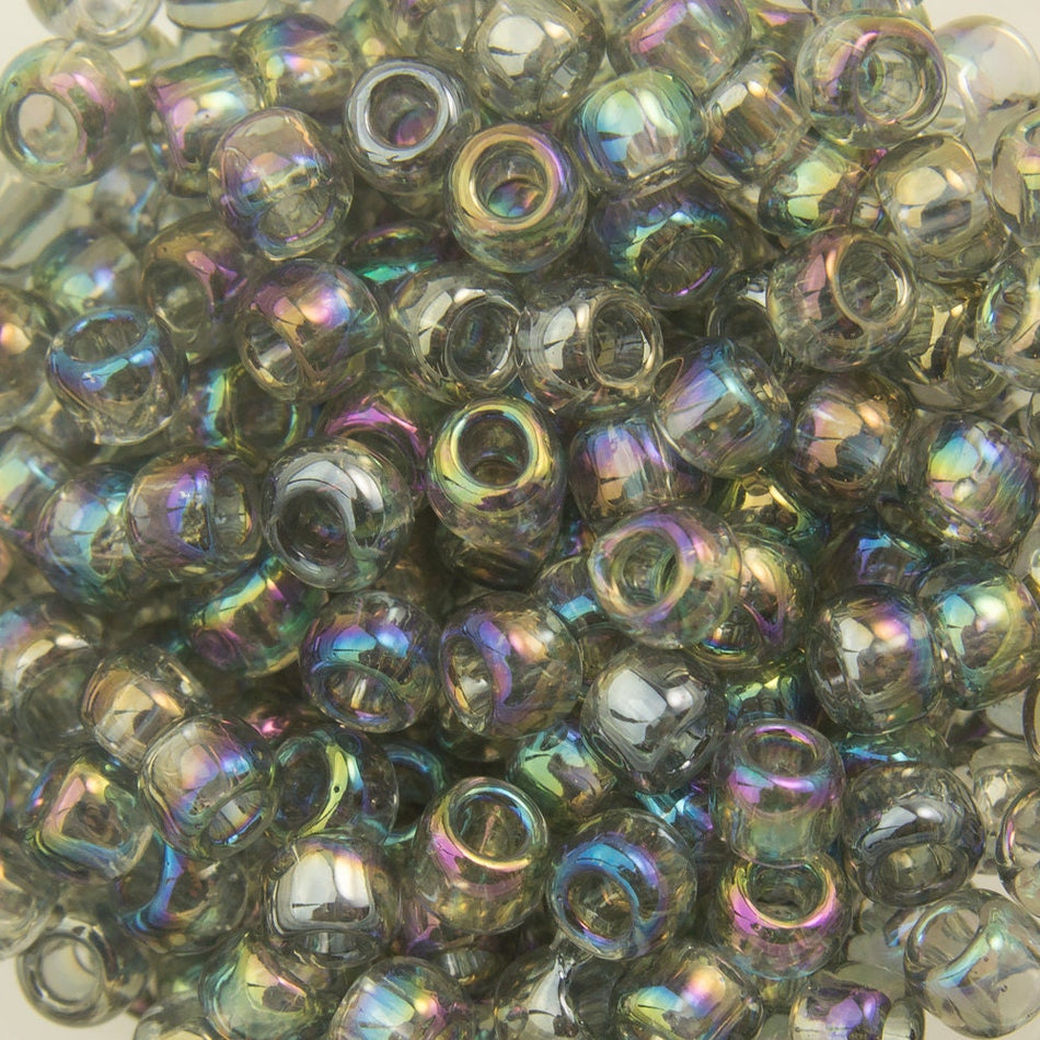 8/0 TOHO ROUND Transparent Rainbow Black Diamond Seed Bead (8g)