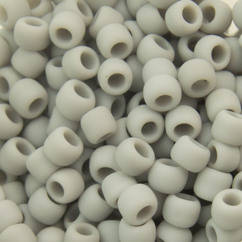 8/0 TOHO ROUND Opaque Frosted Gray Seed Bead (8g)
