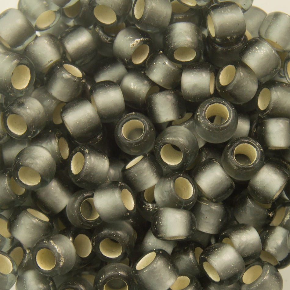 8/0 TOHO ROUND Silver Lined Frosted Gray Seed Bead (8g)