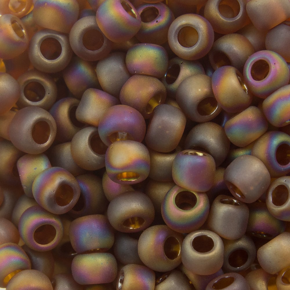 8/0 TOHO ROUND Transparent Rainbow Frosted Smoky Topaz Seed Bead (8g)