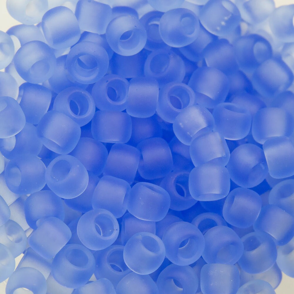8/0 TOHO ROUND Transparent Frosted Light Sapphire Seed Bead (8g)