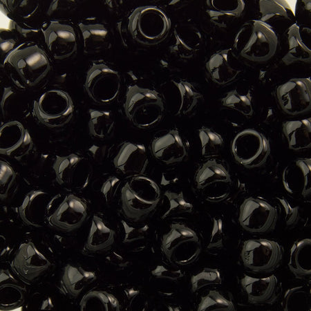 8/0 TOHO ROUND Opaque Jet Seed Bead (8g)