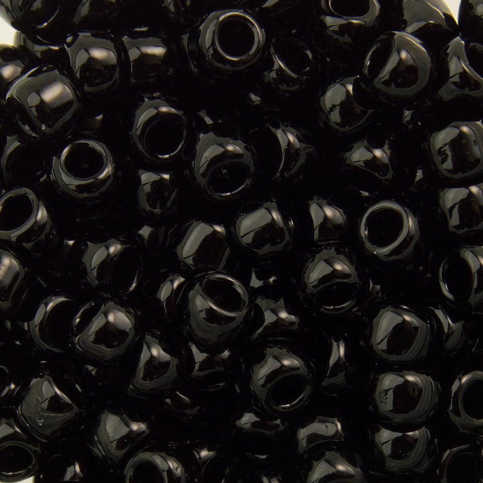 8/0 TOHO ROUND Opaque Jet Seed Bead (8g)