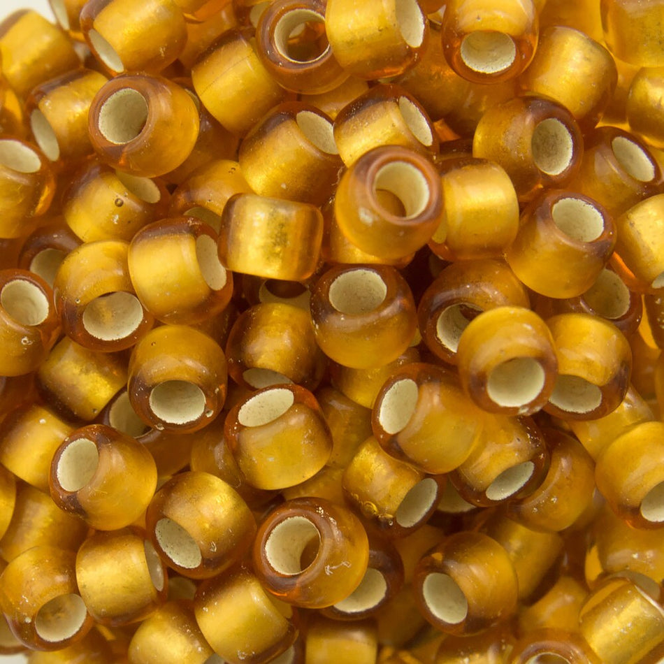 8/0 TOHO ROUND Silver Lined Frosted Dark Topaz Seed Bead (8g)