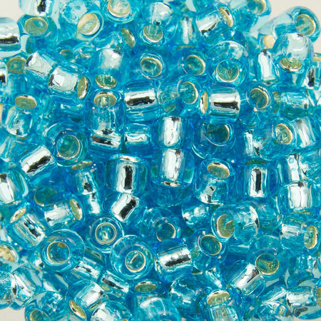 8/0 TOHO ROUND Silver Lined Aquamarine Seed Bead (8g)