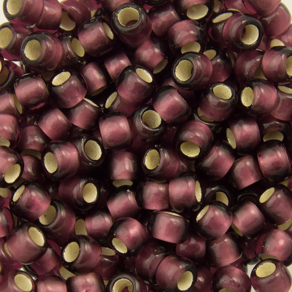 8/0 TOHO ROUND Silver Lined Frosted Amethyst Seed Bead (8g)