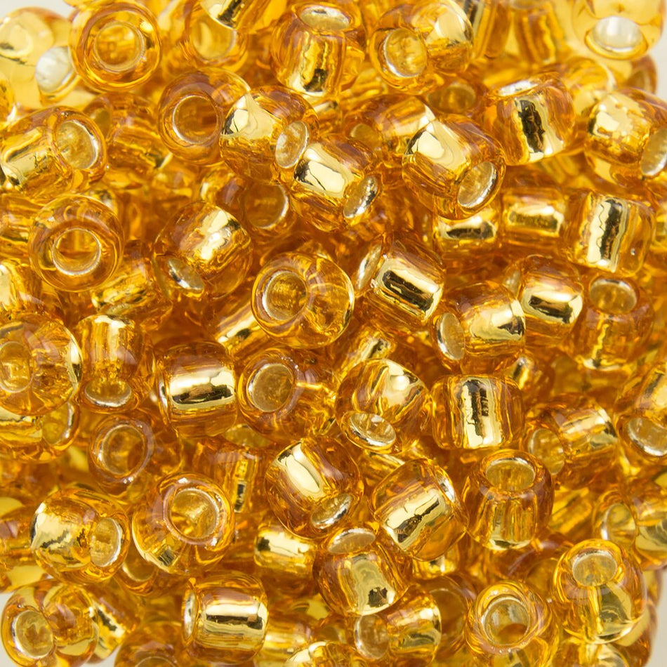 8/0 TOHO ROUND Silver Lined Medium Topaz Seed Bead (8g)