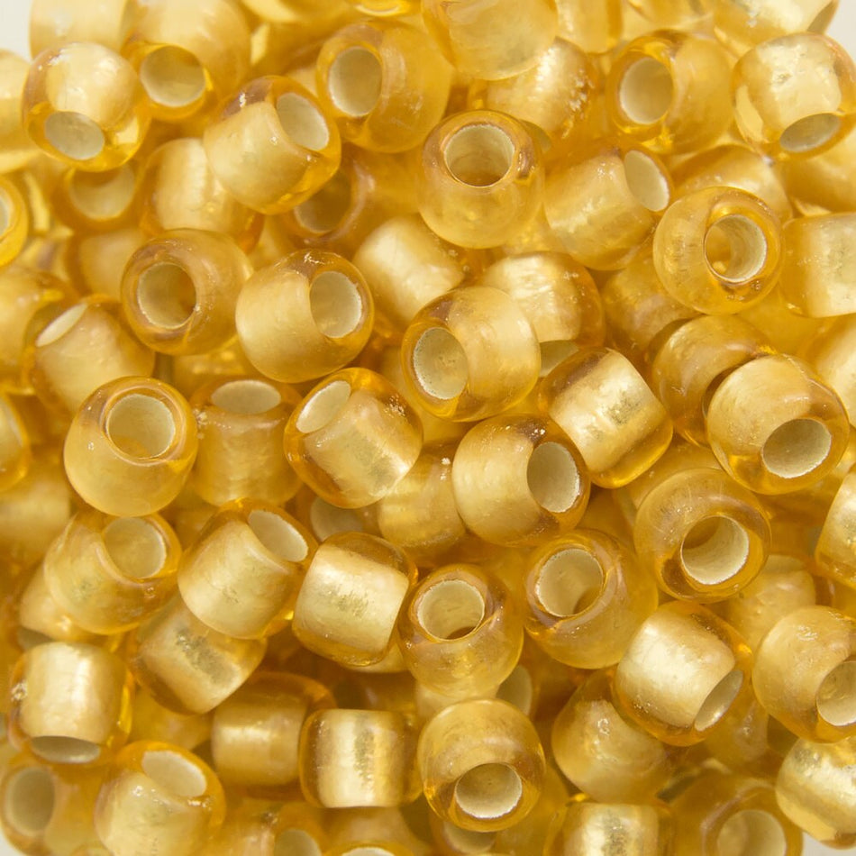 8/0 TOHO ROUND Silver Lined Frosted Light Topaz Seed Bead (8g)