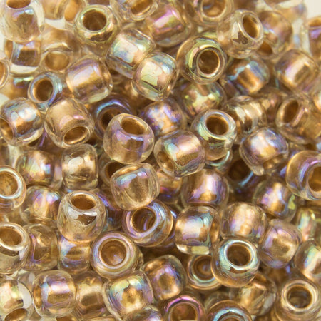 8/0 TOHO ROUND Gold Lined Rainbow Crystal Seed Bead (8g)
