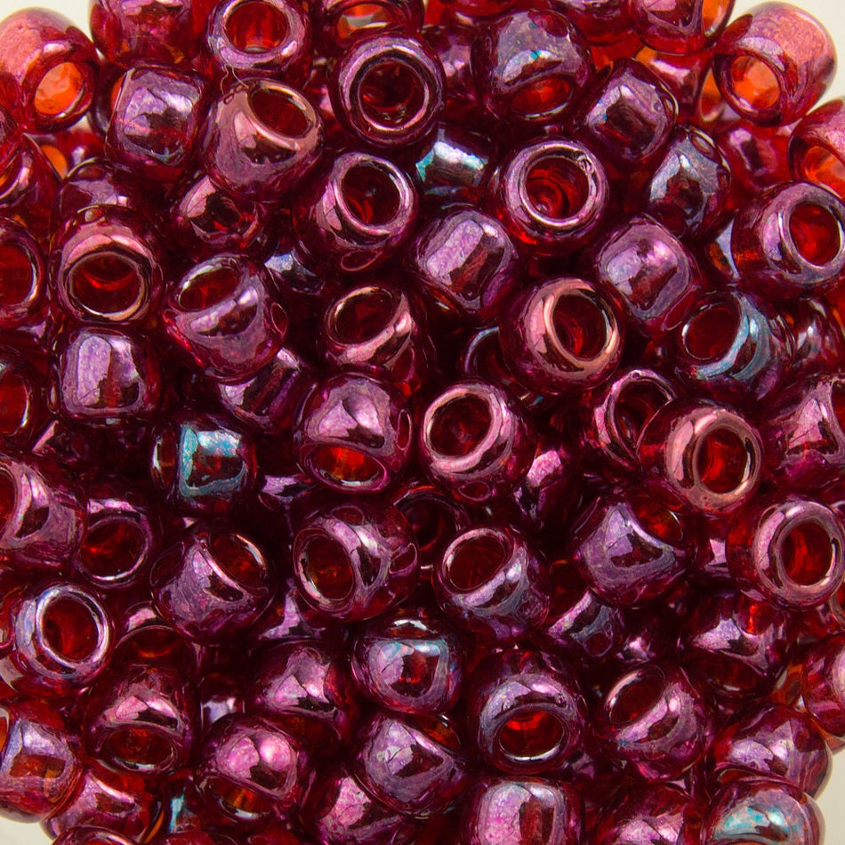 8/0 TOHO ROUND Gold Lustered Raspberry Seed Bead (8g)