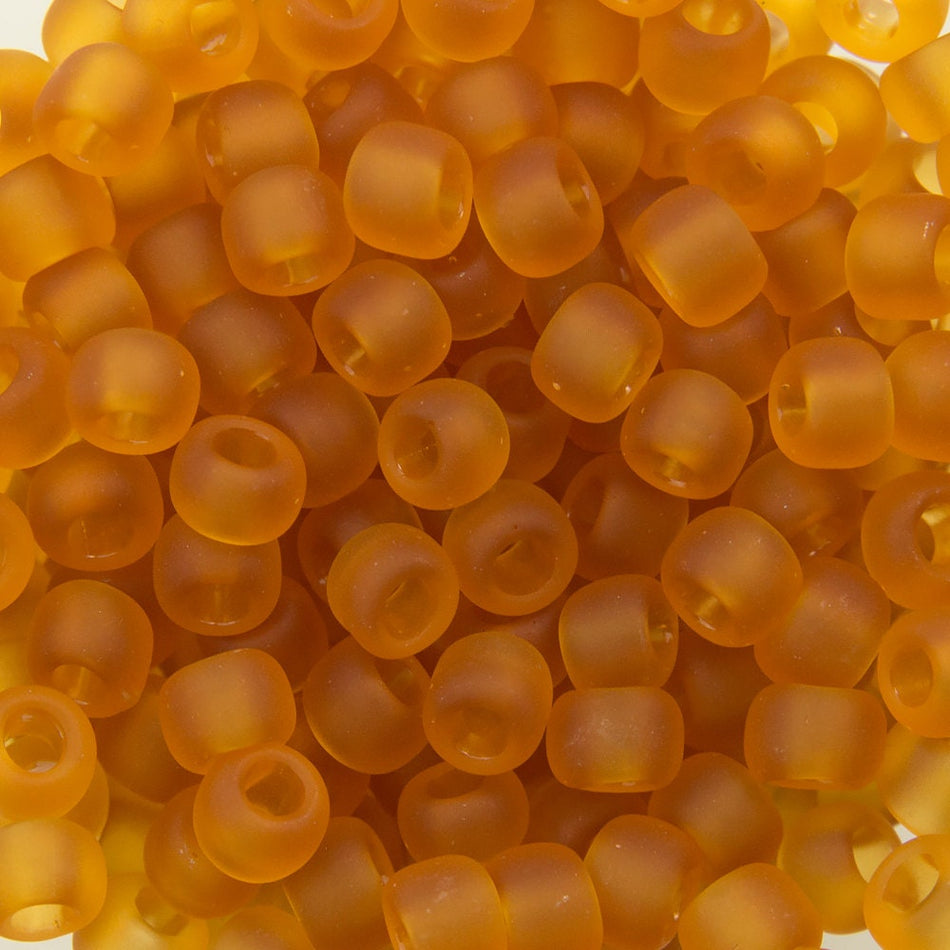 8/0 TOHO ROUND Transparent Frosted Dark Topaz Seed Bead (8g)