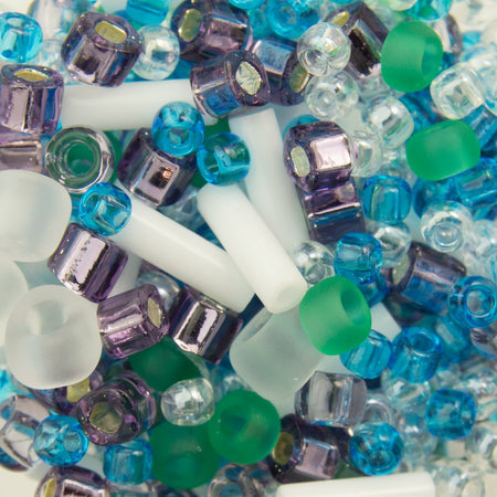 ASSORTED TOHO Seed Bead Fuji Mix - White / Green / Blue / Purple