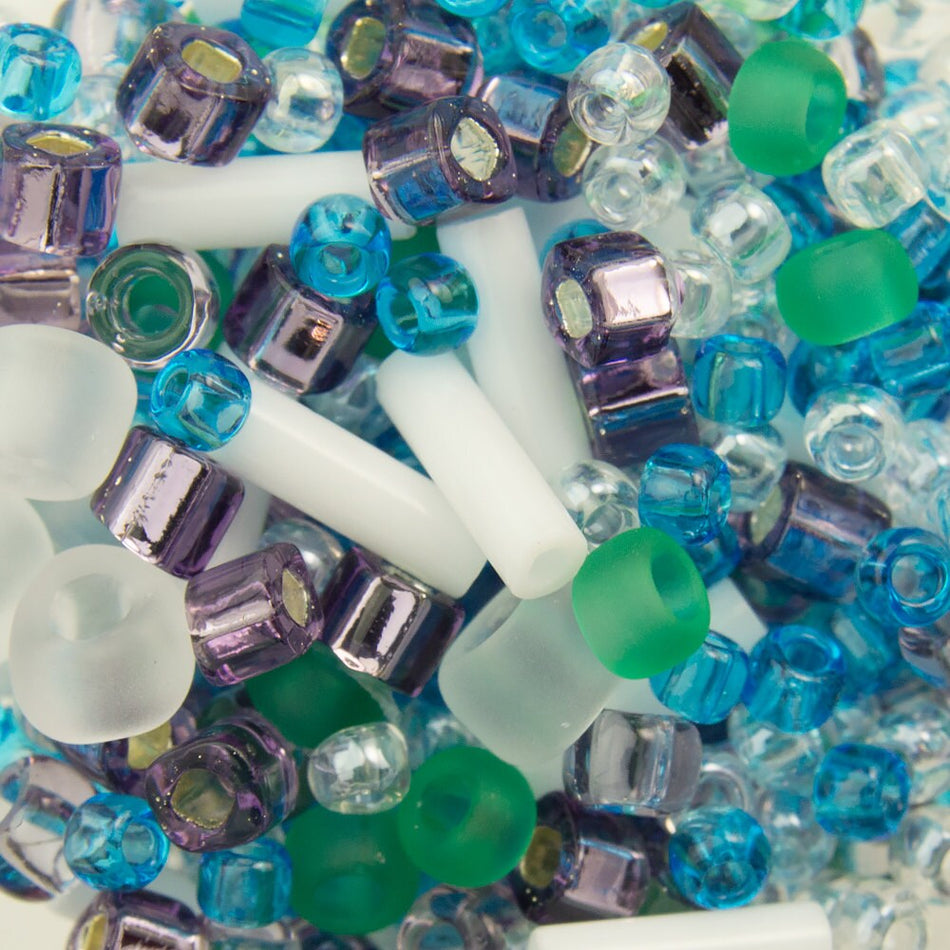 ASSORTED TOHO Seed Bead Fuji Mix - White / Green / Blue / Purple