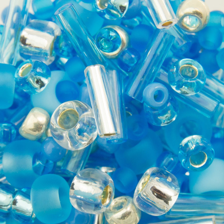 ASSORTED TOHO Seed Bead Aozora Mix - Blue / Silver