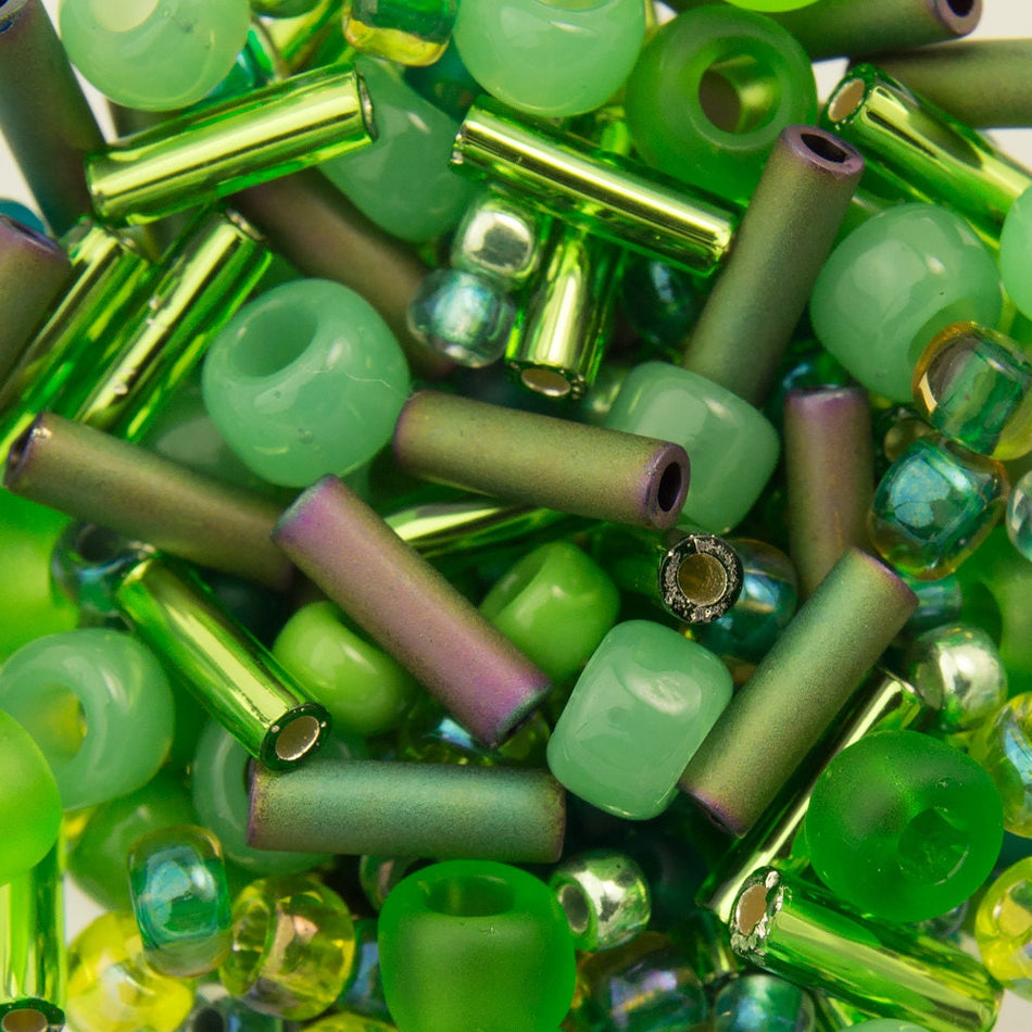 ASSORTED TOHO Seed Bead Wasabi Mix - Green