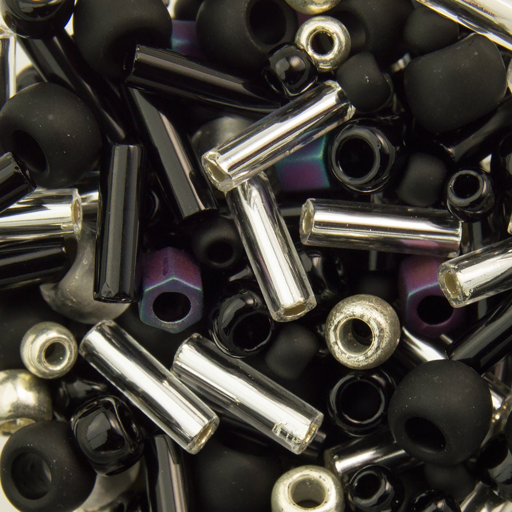 ASSORTED TOHO Seed Bead Yozora Mix - Jet / Silver