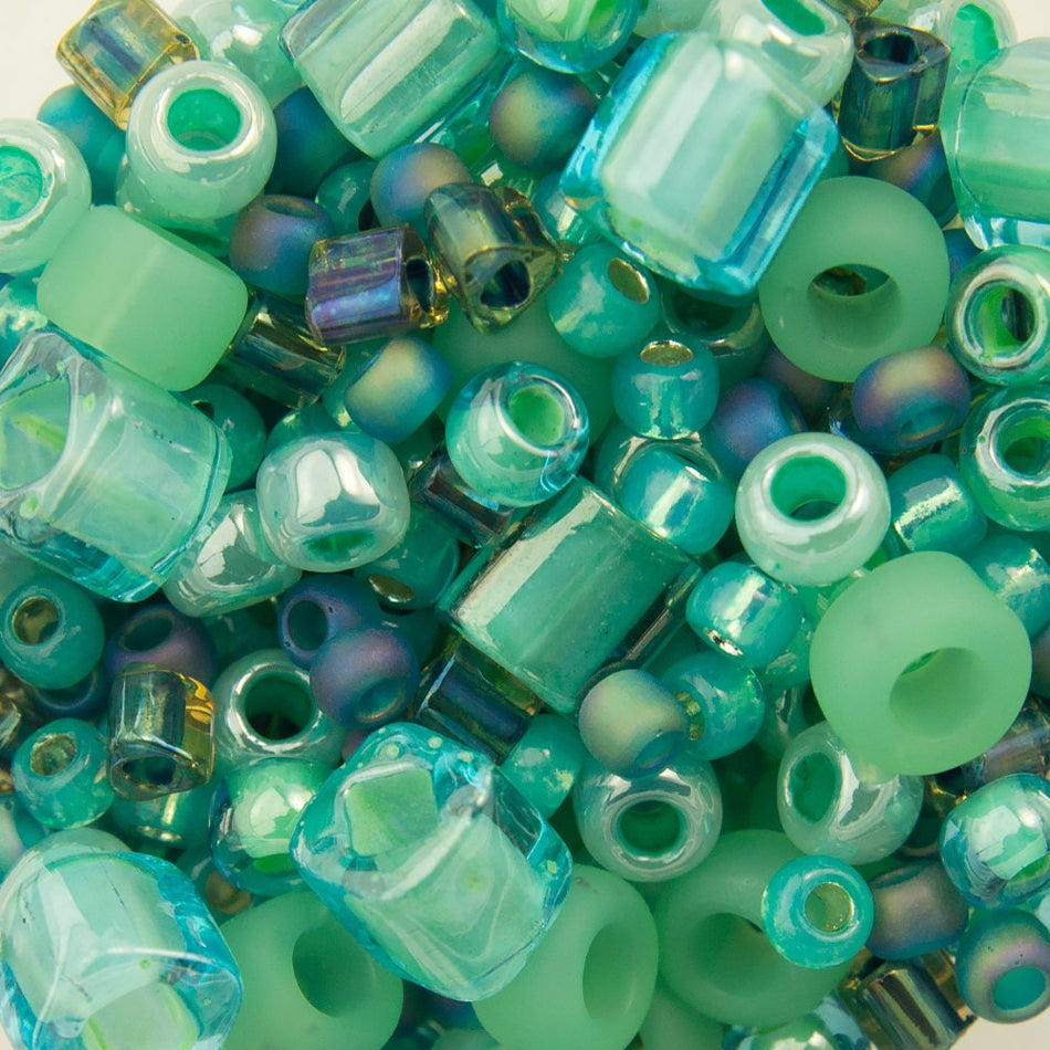 ASSORTED TOHO Seed Bead Take Mix -Seafoam / Green