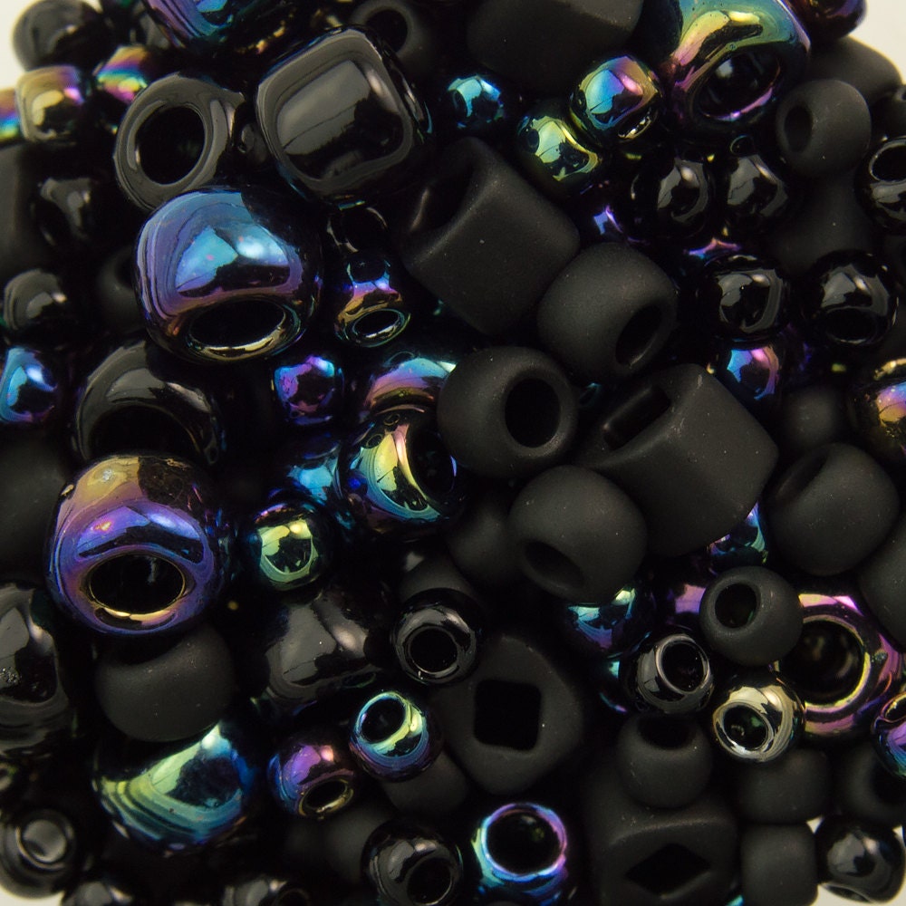 ASSORTED TOHO Seed Bead Borakku Mix - Black
