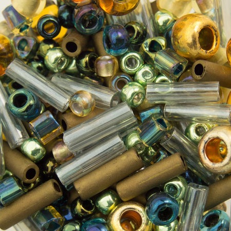 ASSORTED TOHO Seed Bead Raiden Mix - Gold / Green / Blue