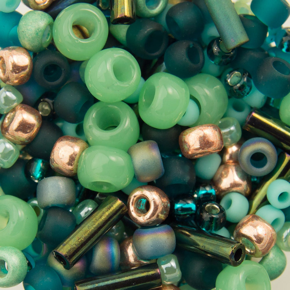 ASSORTED TOHO Seed Bead Tatsu Mix - Teal