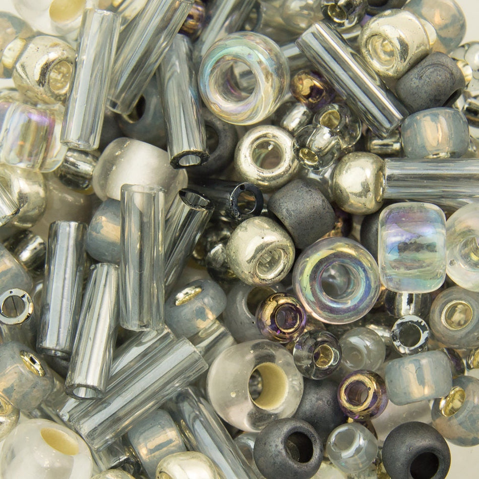 ASSORTED TOHO Seed Bead Tenin Mix - Gray / Gold