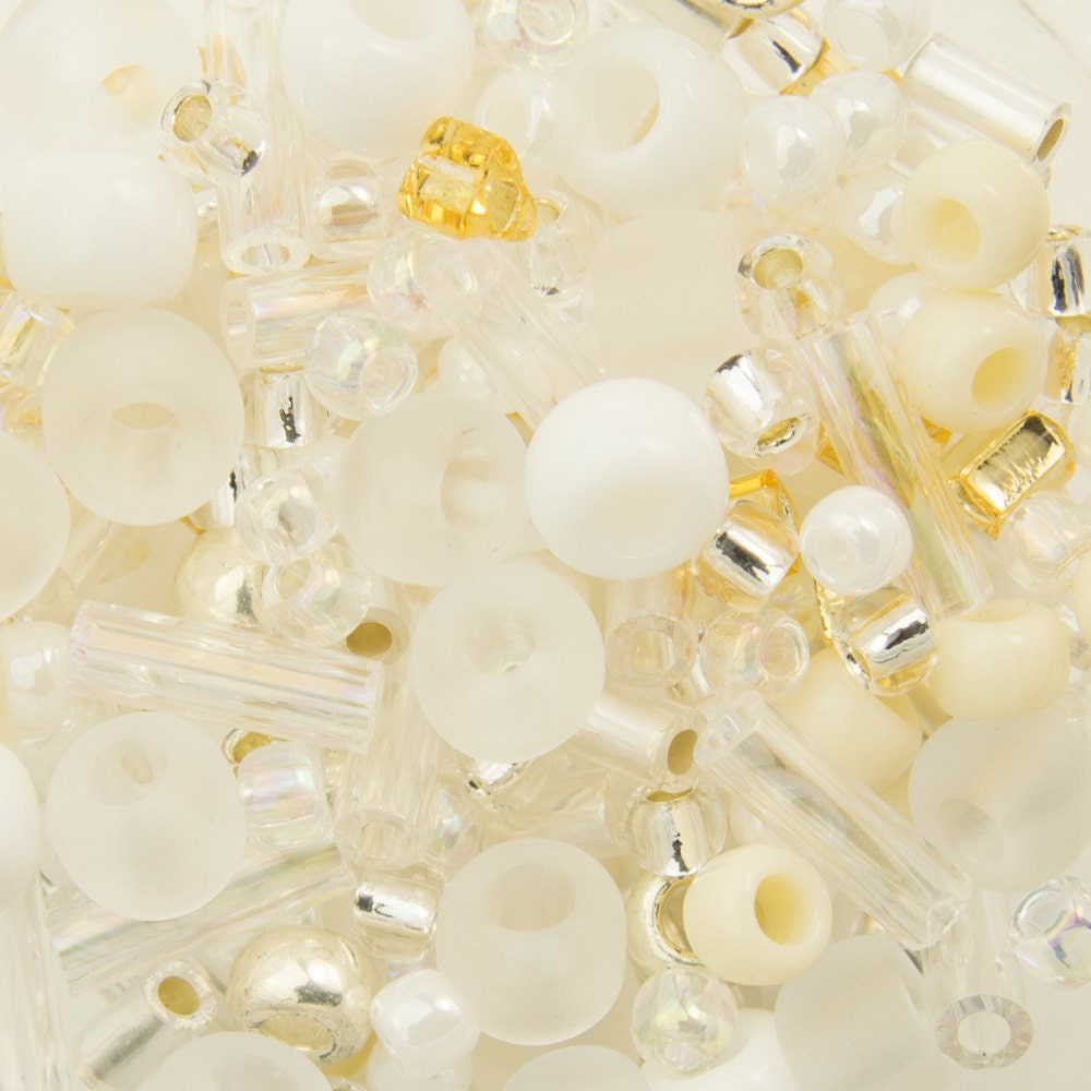 ASSORTED TOHO Seed Bead Hasu Mix - White