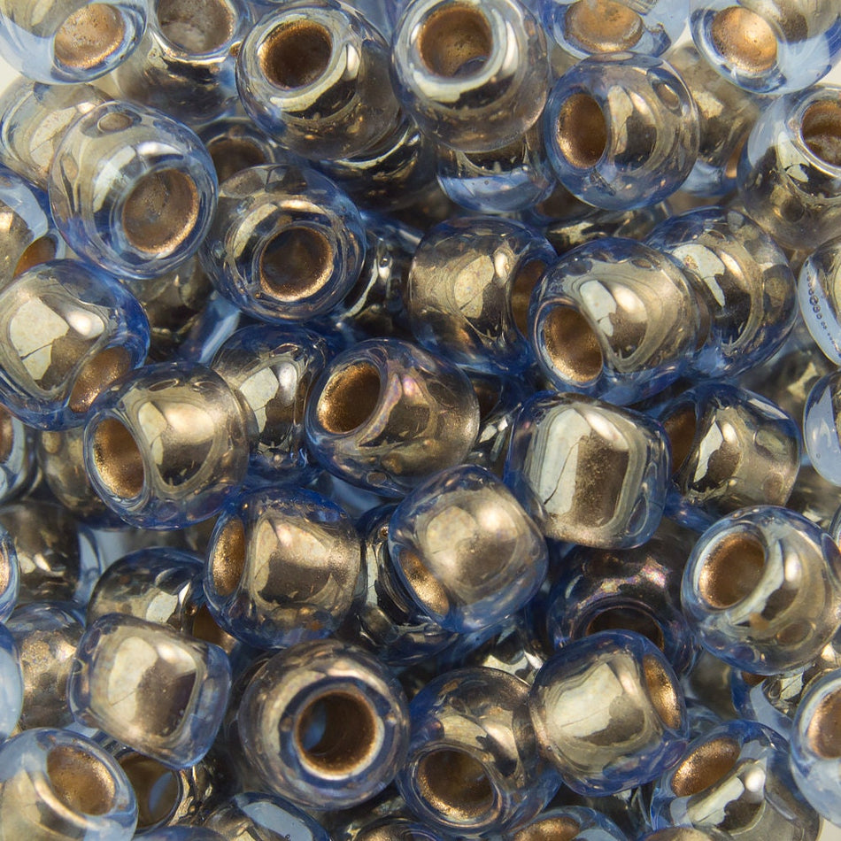 6/0 TOHO ROUND Gold Lined Light Montana Blue Seed Bead (8g)