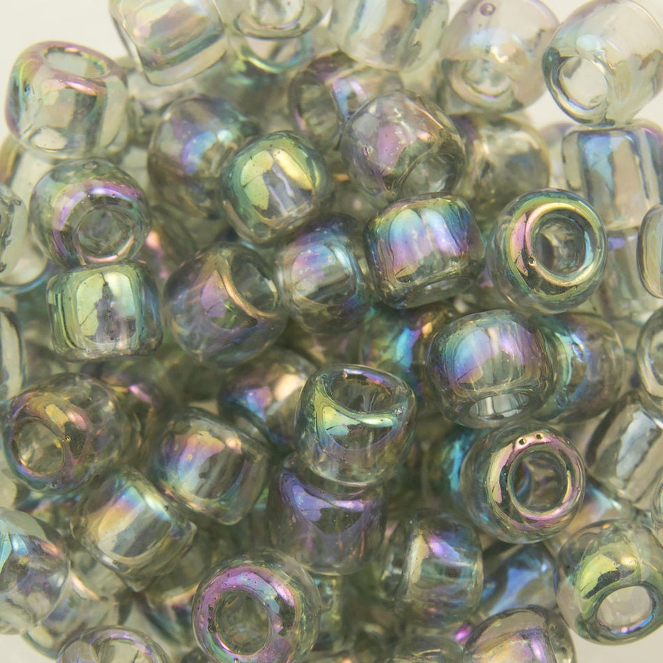 6/0 TOHO ROUND Transparent Rainbow Black Diamond Seed Bead (8g)