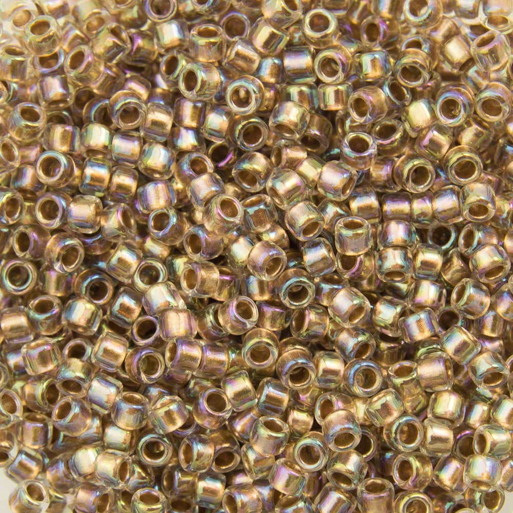 15/0 TOHO ROUND Gold Lined Rainbow Crystal Seed Bead (8g)