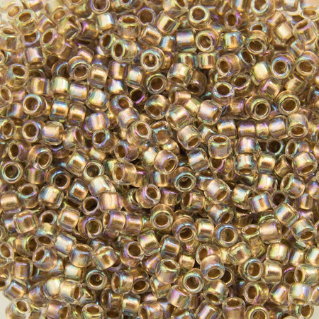 15/0 TOHO ROUND Gold Lined Rainbow Crystal Seed Bead (8g)