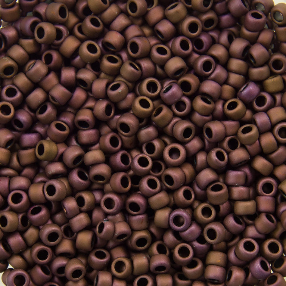 15/0 TOHO ROUND Matte Color Mauve Mocha Seed Bead (8g)
