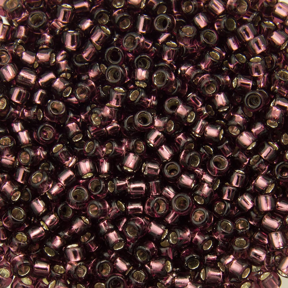 15/0 TOHO ROUND Silver Lined Amethyst Seed Bead (8g)