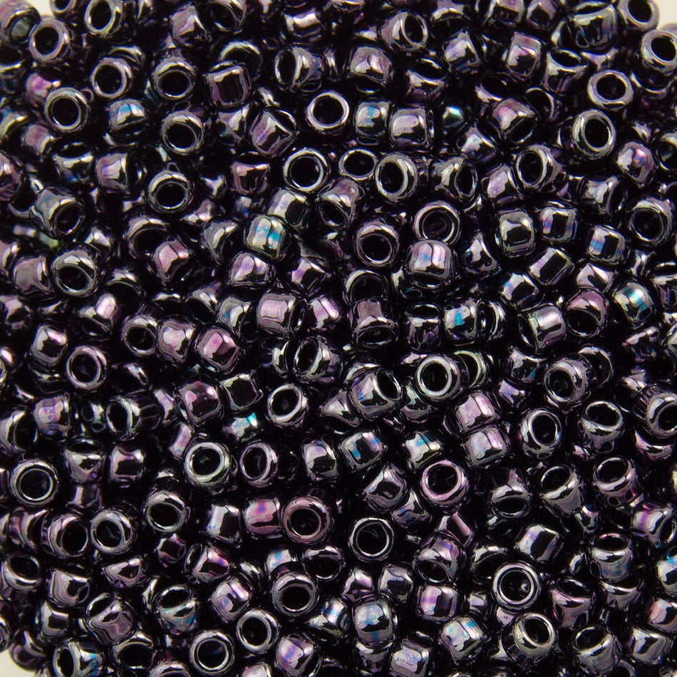 15/0 TOHO ROUND Metallic Amethyst Gun Metal Seed Bead (8g)