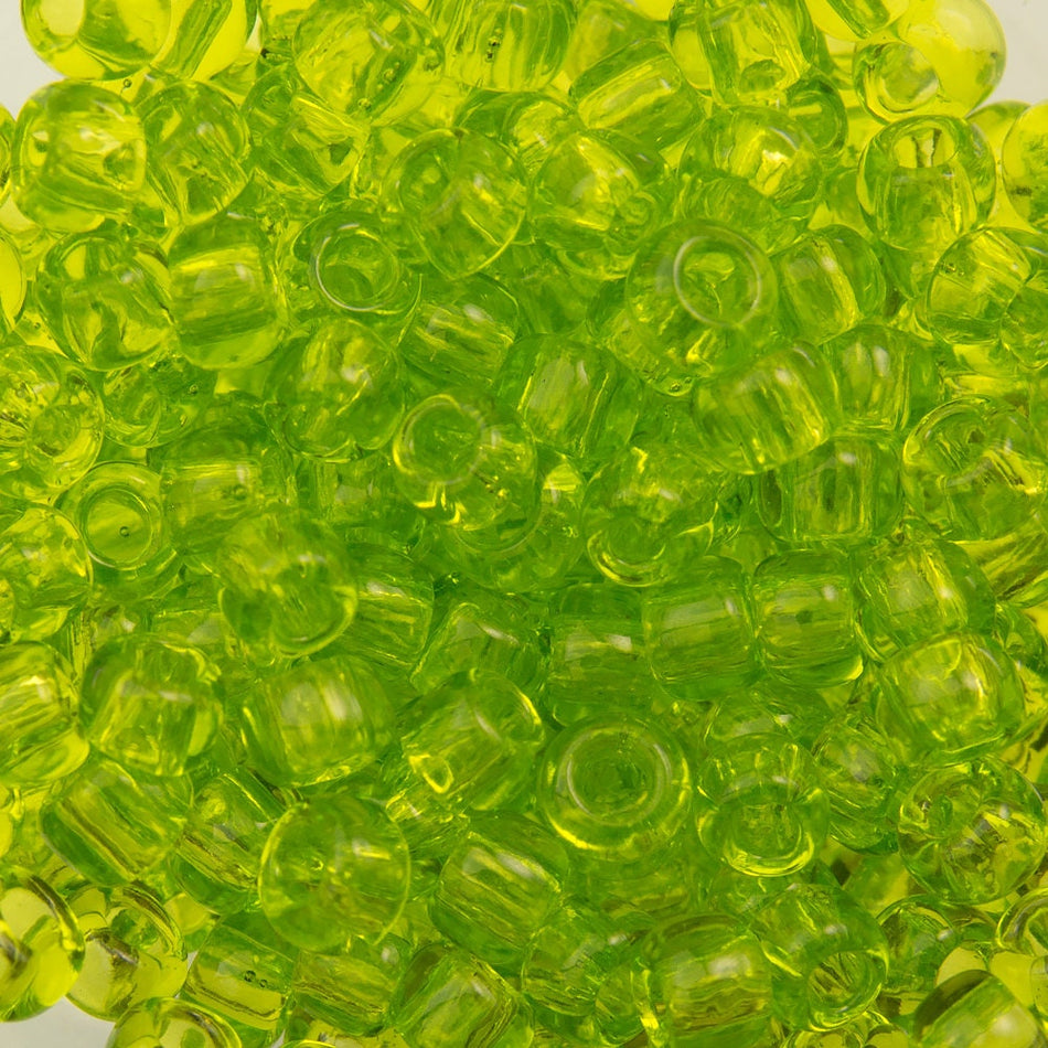 8/0 TOHO ROUND Transparent Lime Green Seed Bead (8g)